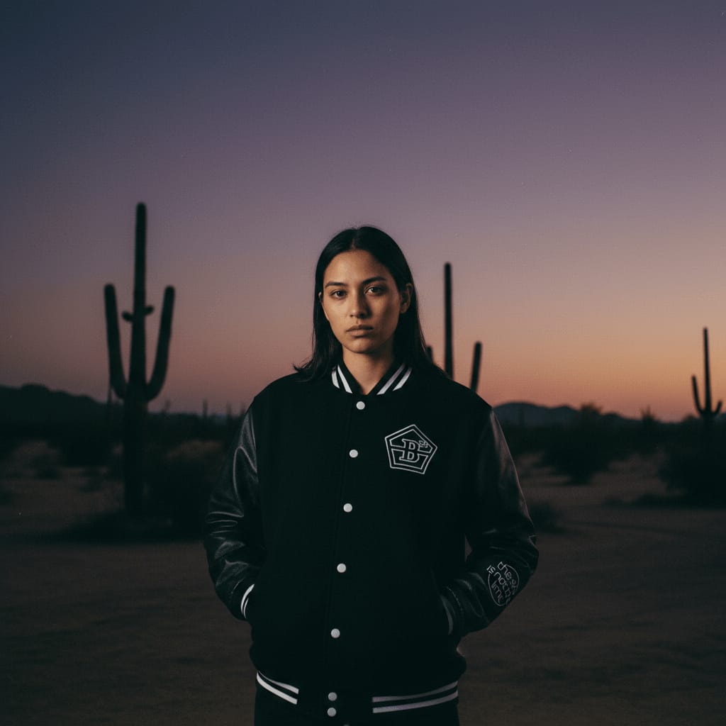 A young girl with curly hair wearing a checkered print cap, pink t-shirt, and denim overalls, smiling and standing on a skateboard outdoors on a sunny day